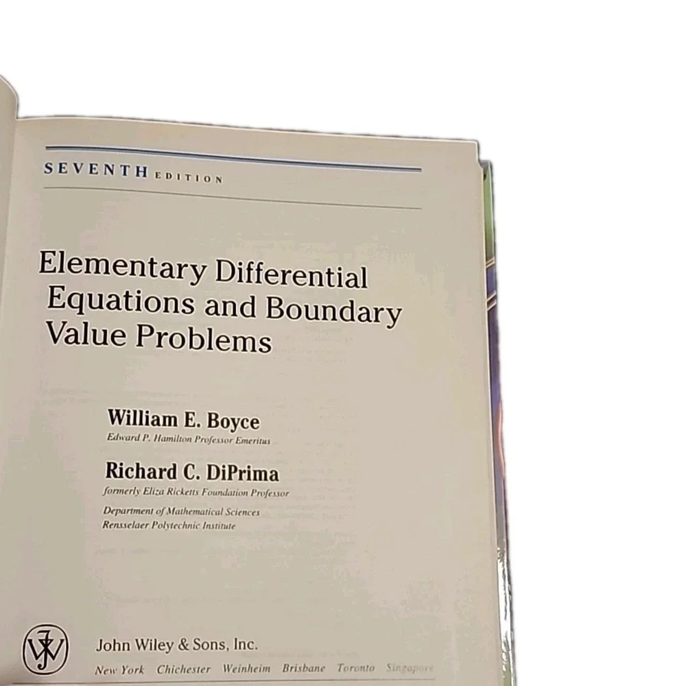 Elementary Differential Equations and Boundary‎ Value Problems Seventh Edition
